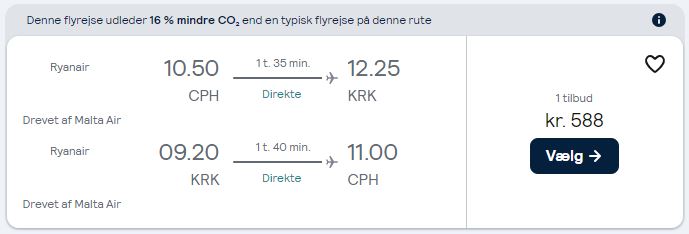 Fly Kbh-Krakow